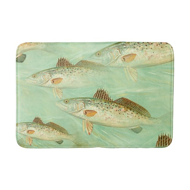 Bass Fish Pattern  Bath Mat (Front)