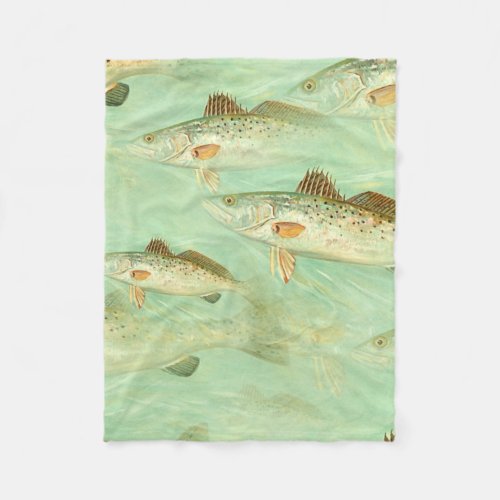 Bass Fish Pattern  Fleece Blanket