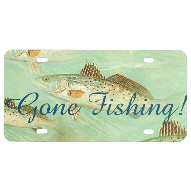 Bass Fish Pattern   License Plate (Front)