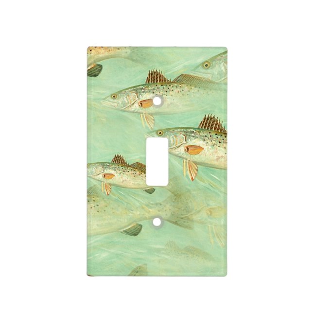 Bass Fish Pattern Light Switch Cover (Front)