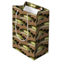 Bass Fish Pattern Men's Medium Gift Bag