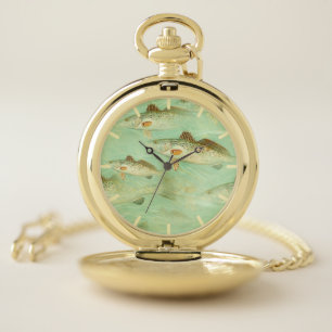 Bass Fish Pattern  Pocket Watch
