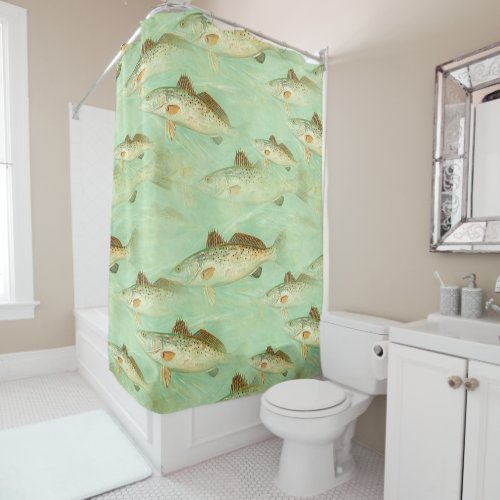 Bass Fish Pattern  Shower Curtain