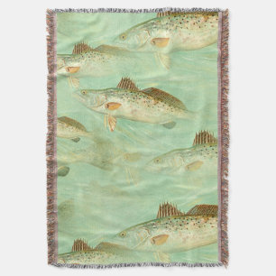 Bass Fish Pattern Throw Blanket