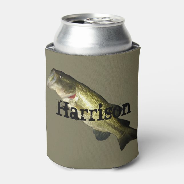 Bass Fish Personalized Custom Can Cooler (Can Front)