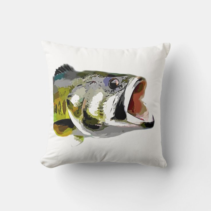 Bass Fish Throw Pillow Zazzle