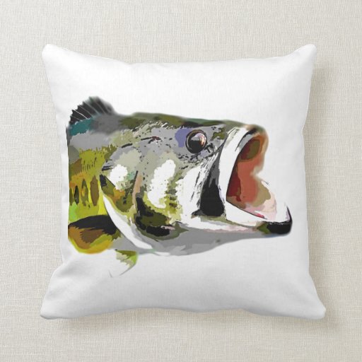 Bass Fish Throw Pillow | Zazzle
