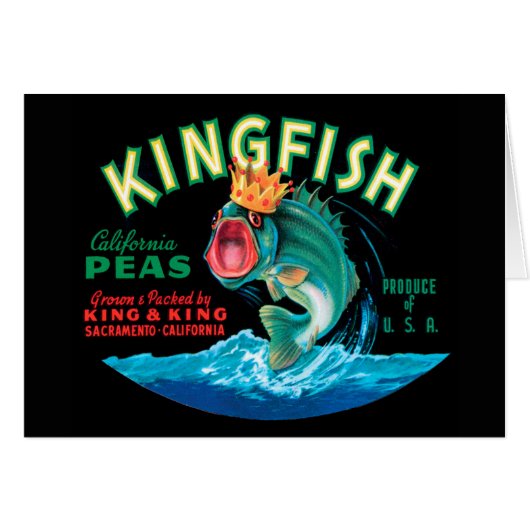 Bass Fish Wearing a Crown on a Black Background (Front Horizontal)