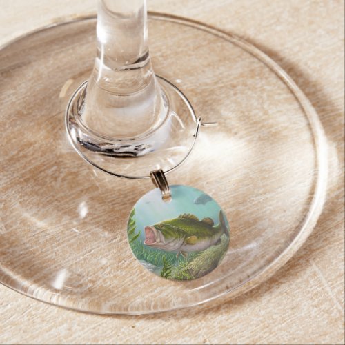 Bass Fish Wine Charm