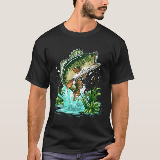 Bass Fisher Large Mouth Bass Fishing T-Shirt