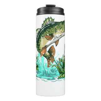 Bass Fisherman Large Mouth Bass Fishing Thermal Tumbler