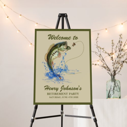 Bass Fishermans Retirement Party Foam Board