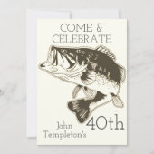 Bass Fishing Adult Men's Birthday Sports Outdoors Invitation (Front)