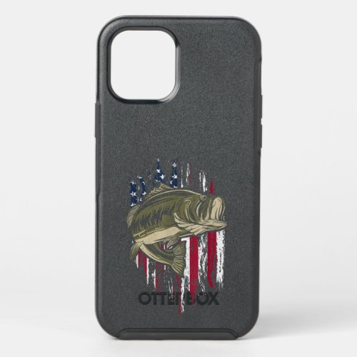 Bass Fishing American Flag 4th of July Gift For Fi OtterBox Symmetry iPhone 12 Pro Case