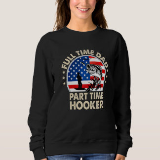 Bass Fishing American Flag  Fisherman Dad Fishing Sweatshirt