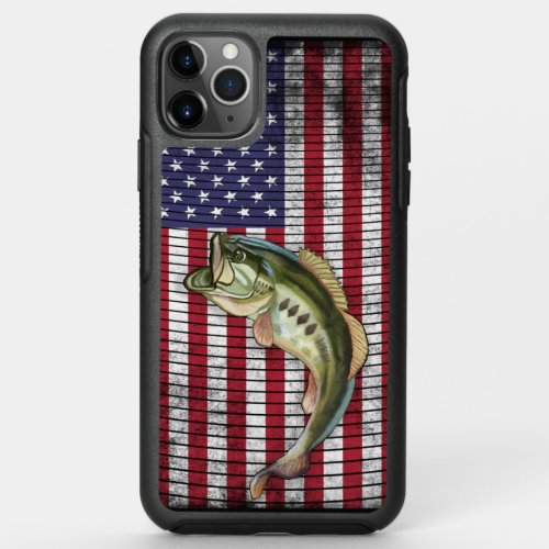 Bass Fishing American Flag OtterBox Symmetry iPhone 11 Pro Max Case