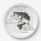 Bass Fishing 50th Birthday Party Paper Plates