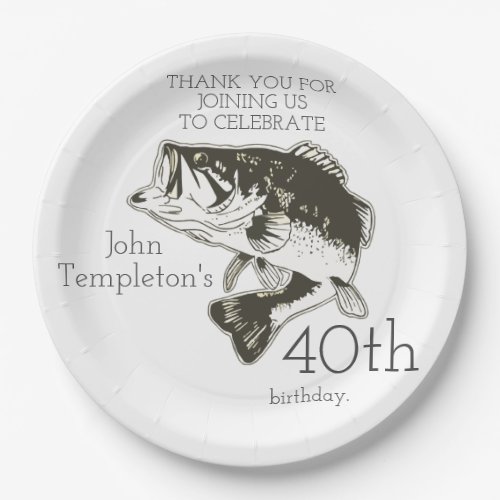 Bass Fishing Birthday Age Plate Personalized