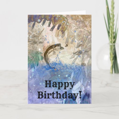 Bass Fishing Birthday Card