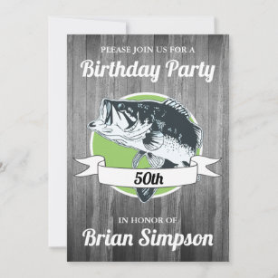 Man's Fishing Birthday Party Invitation Any Age 30th, 40th, 50th, 60th Etc,  Retirement or Fishing Party Created From Your Photo, Male -  Canada