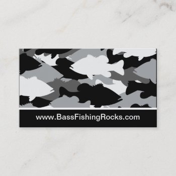 Bass Fishing Black Camo Business Card by OutdoorAddix at Zazzle