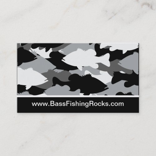 Bass Fishing Black Camo Business Card Template
