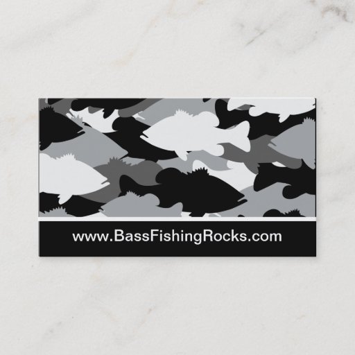 Customizable Bass Fishing Black Camo Business Card Template