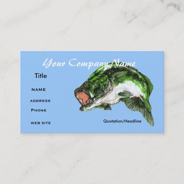 Bass fishing ,Business card (Front)