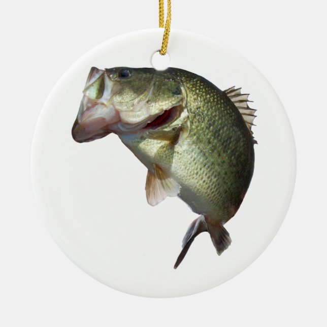 Bass Fishing Ceramic Ornament (Front)
