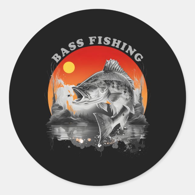 Bass Fishing Classic Round Sticker (Front)
