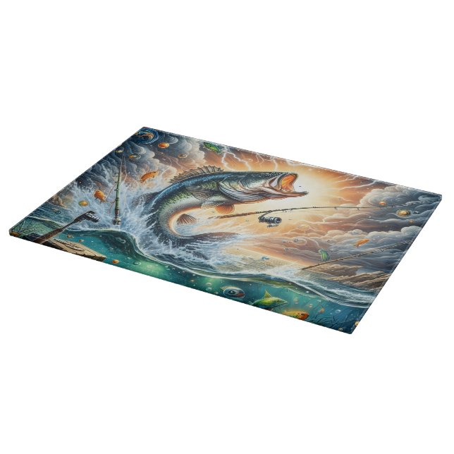Bass Fishing Cutting Board (Corner)