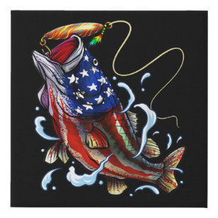 Fishing Heartbeat Faux Canvas Print, Zazzle