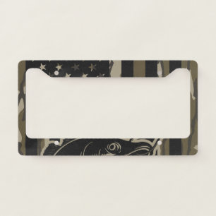 Bass Fishing Fisherman Camo Flag Bottomland Camo License Plate Frame