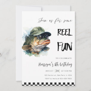 Bass Fishing Funny Birthday Invitation