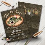 Bass Fishing Funny birthday Invitation<br><div class="desc">Funny Fishing themed Birthday Party with a Bass ready to take the bait with a Rustic dark greenish wood plank background. Wonderful for a party with a sports, outdoor adventure theme at any age of gender! To make more changes go to Personalize this template. On the bottom you’ll see “Want...</div>