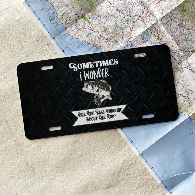 Bass Fishing Funny Diamond Plate Quote (In Situ)