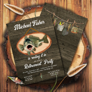 Bass Fishing Funny Retirement Reeling it in Invitation