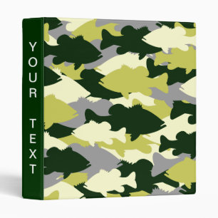Bass Fishing Green Camo 3 Ring Binder