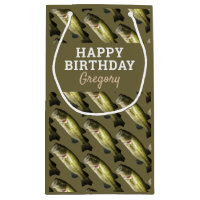 Bass Fishing Hobby Birthday Mens Personalized Small Gift Bag