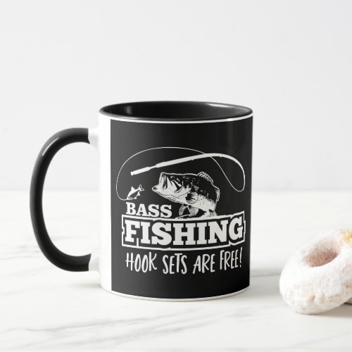 Bass Fishing Hook Set Quote Largemouth Funny Mug