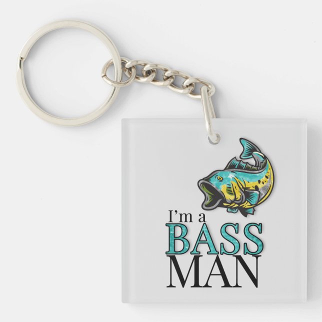 Bass Fishing Humor for Fishermen Keychain (Front)