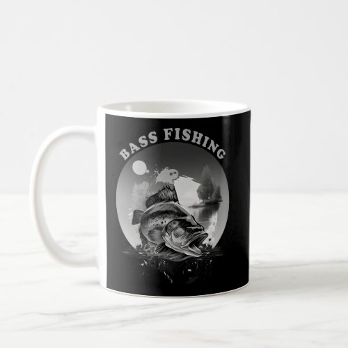 Bass Fishing In Grey Scale Coffee Mug