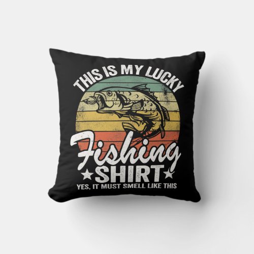 Bass Fishing Jokes Humor Fisherman This Is My Throw Pillow