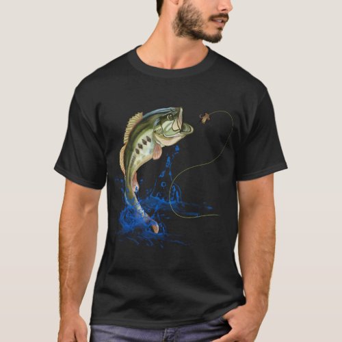Bass Fishing Largemouth Jumping Fish T_Shirt