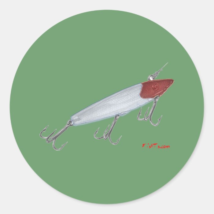 Bass fishing lure. Topwater lure Round Stickers