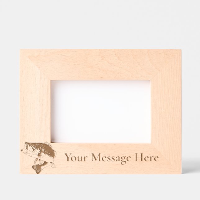 Bass Fishing Memory Personal Best Fish Photo Engraved Frames (Front)