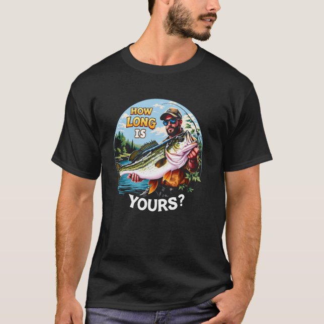 Bass Fishing Men Tee Perch Fish Design How long is (Front)