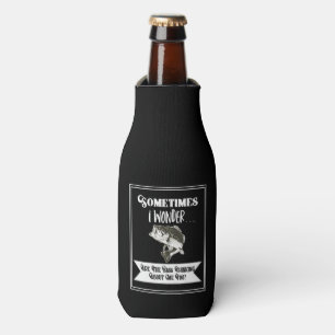 Bass Fishing Men's Sport Hobby Black Beer Bottle Cooler