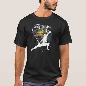 Bass Fishing Ninja Dark Fishing T-shirt by pjwuebker at Zazzle
