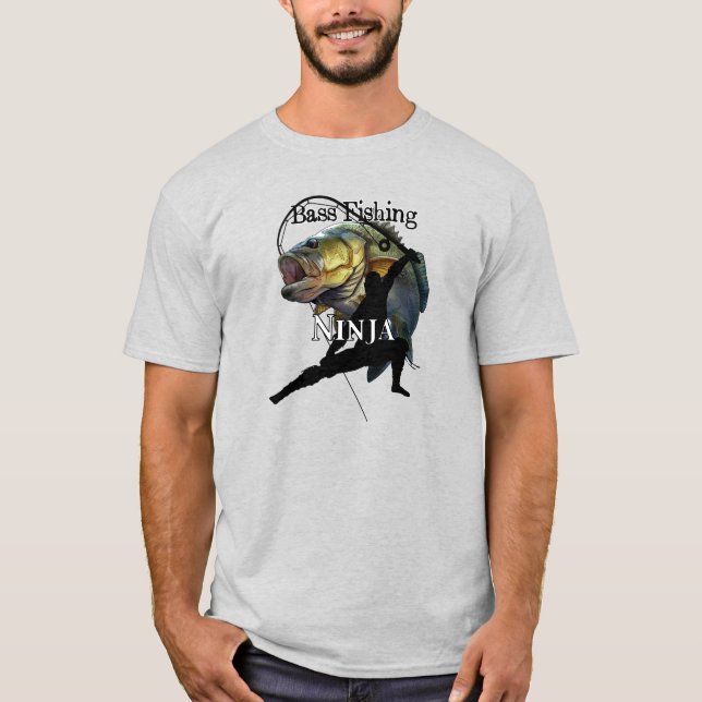 Bass Fishing Ninja Light Fishing T-Shirt (Front)